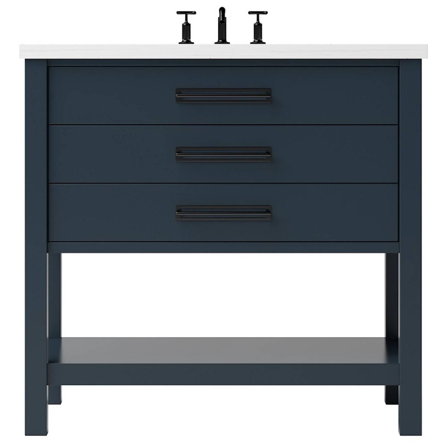 Vanderloc Kiawah Freestanding Three-Drawer Luxury Bathroom Vanity | Single Sink | Solid Wood