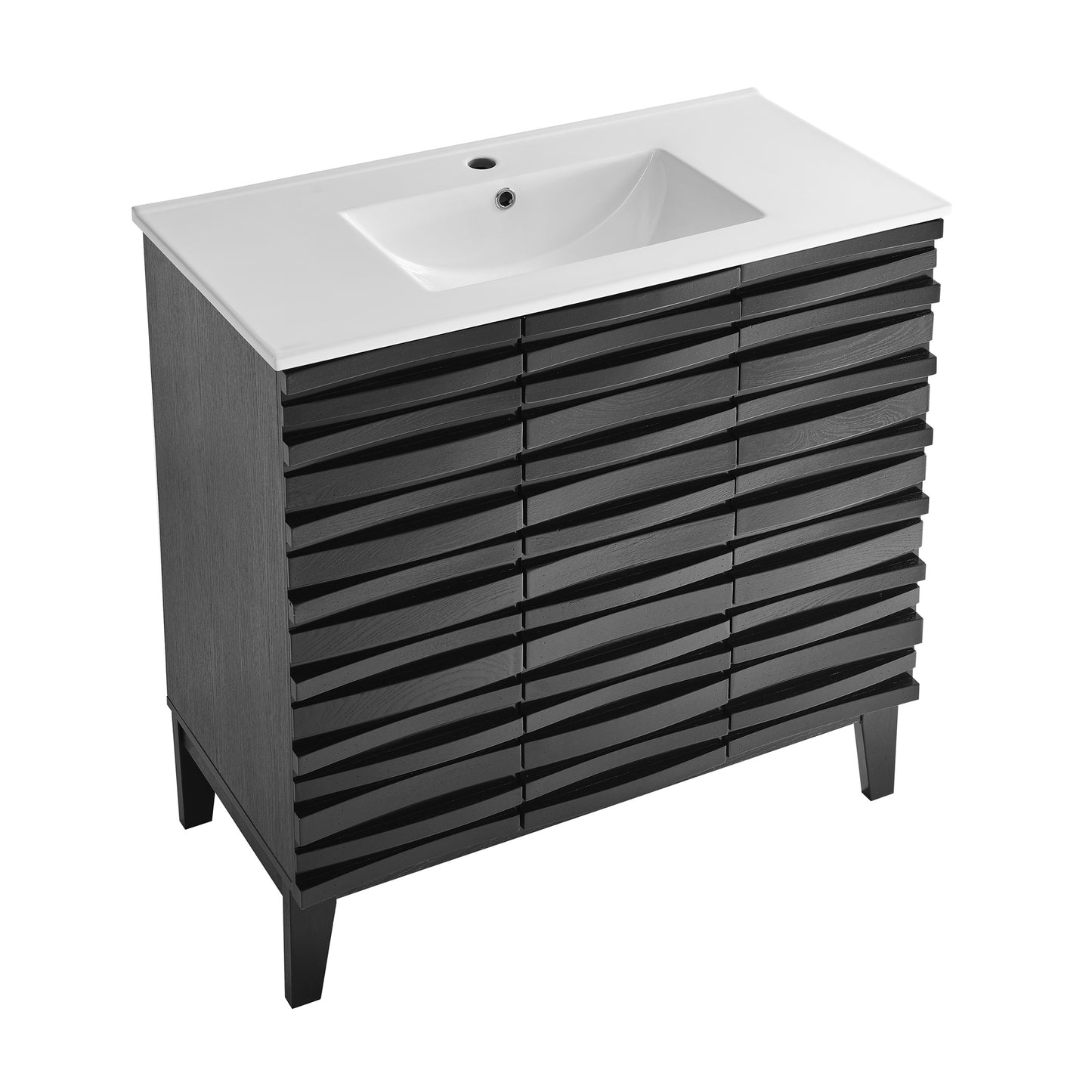 Swiss Madison, Cascade 36" Bathroom Vanity in Black