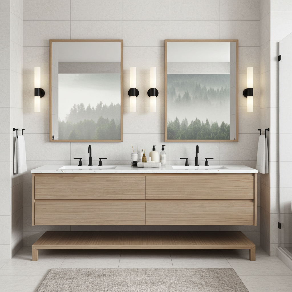 Vanderloc Gilded Double Drawer Bath Floating Vanity (Top and Faucet Not Included)