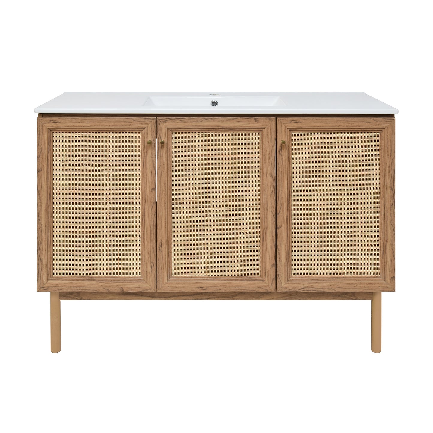 Swiss Madison, Classe 48" Freestanding Bathroom Vanity in Golden Oak with Sink Top