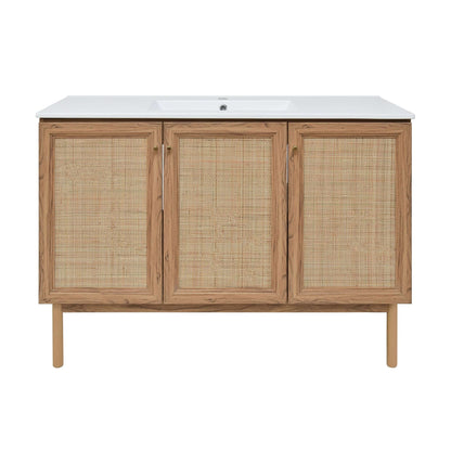 Swiss Madison Classe 48-inch freestanding bathroom vanity in Golden Oak — view 3