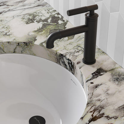 Swiss Madison Avallon single hole bathroom faucet in Matte Black, SM-BF90MB