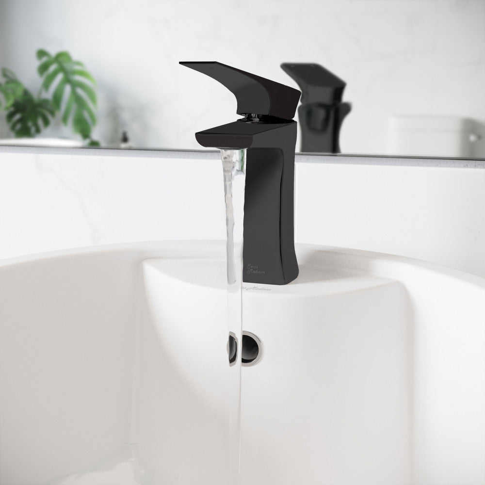 Swiss Madison Monaco single hole bathroom faucet in Matte Black, SM-BF20MB