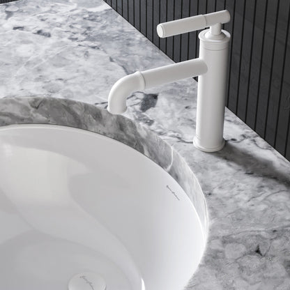Swiss Madison Avallon single hole bathroom faucet in Matte White, SM-BF90MW