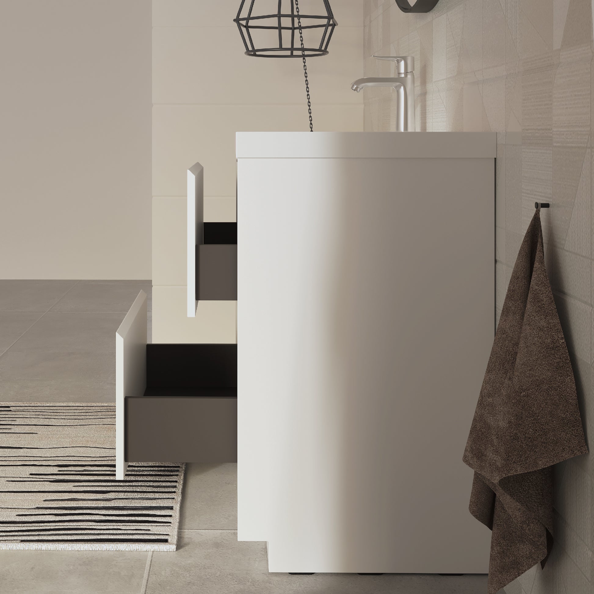 Tona Angela-T freestanding vanity side angle