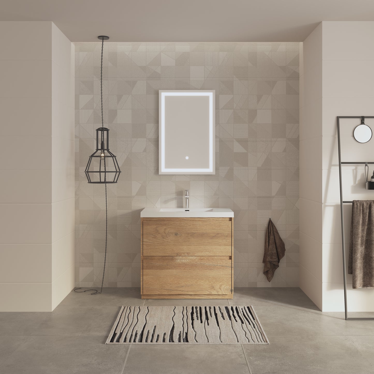 Tona Angela-T freestanding vanity open angle