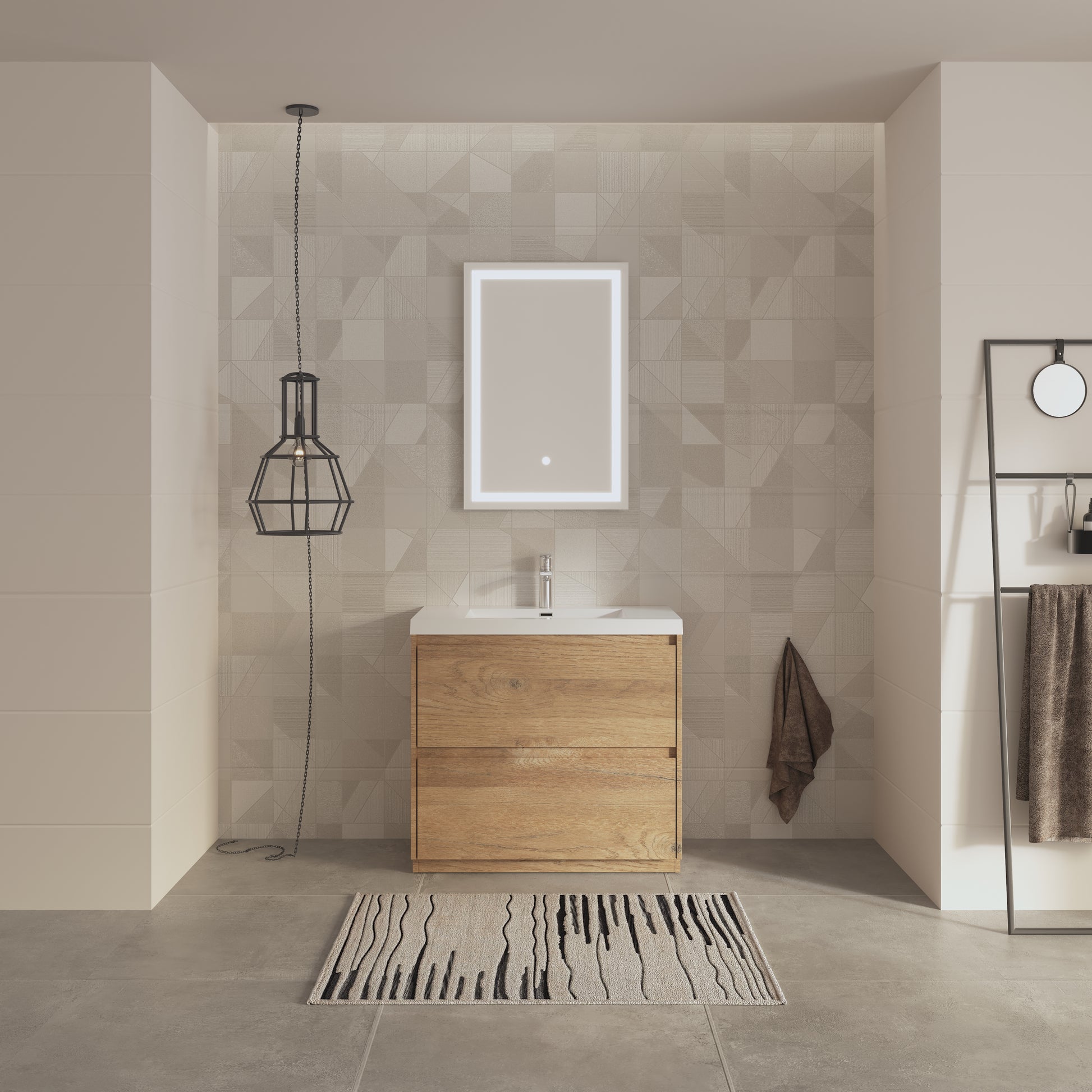 Tona Angela-T freestanding vanity open angle