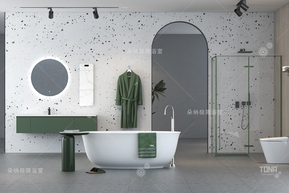 Tona Diana 65-Inch Floating Bathroom Vanity in Ash Green