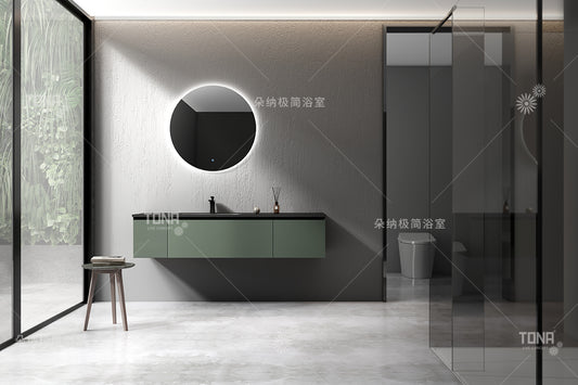 Tona Diana 65-Inch Floating Bathroom Vanity in Ash Green