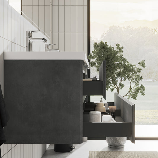 Tona Edi floating vanity cabinet only front view