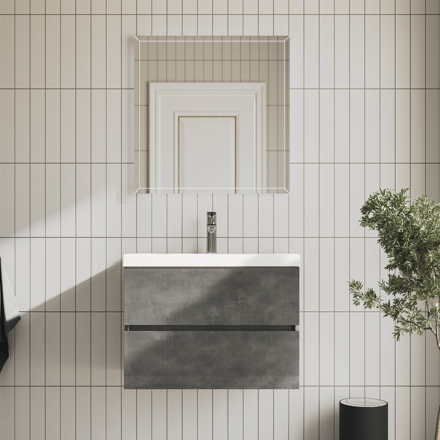 Tona Edi wall-mounted vanity cabinet angle view