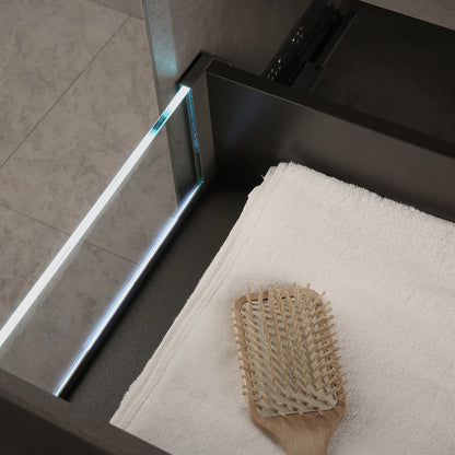 Tona Freda Floating Bathroom Vanity in Cement Grey
