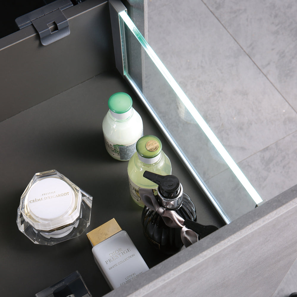 Tona Freda Floating Bathroom Vanity in Cement Grey