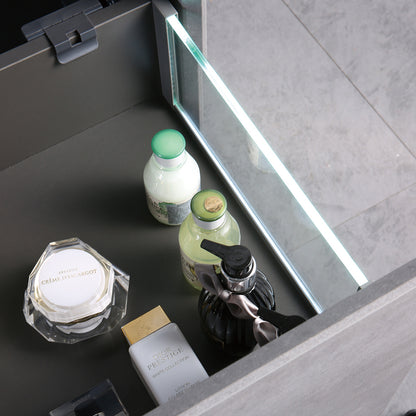 Tona Freda Floating Bathroom Vanity in Cement Grey