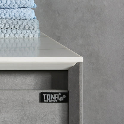Tona Freda Floating Bathroom Vanity in Cement Grey