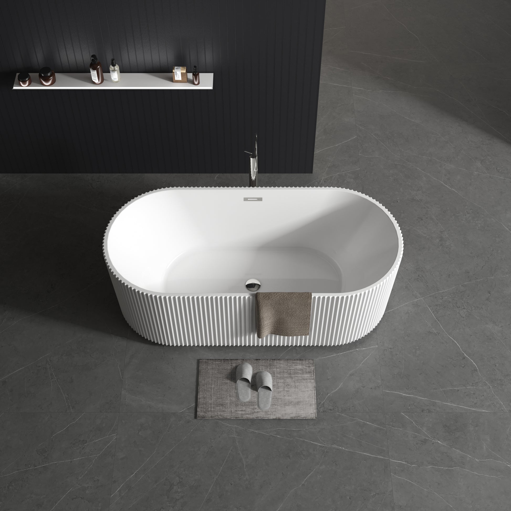 Tona Harp 67-Inch Freestanding Bathtub in White