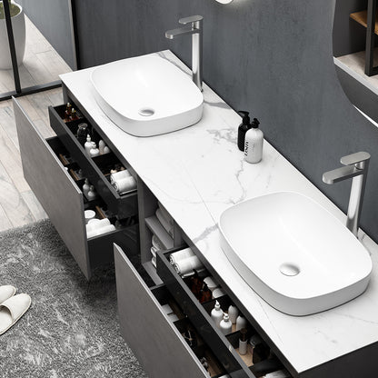 Tona INALCA 67-Inch Double Sink Floating Bathroom Vanity
