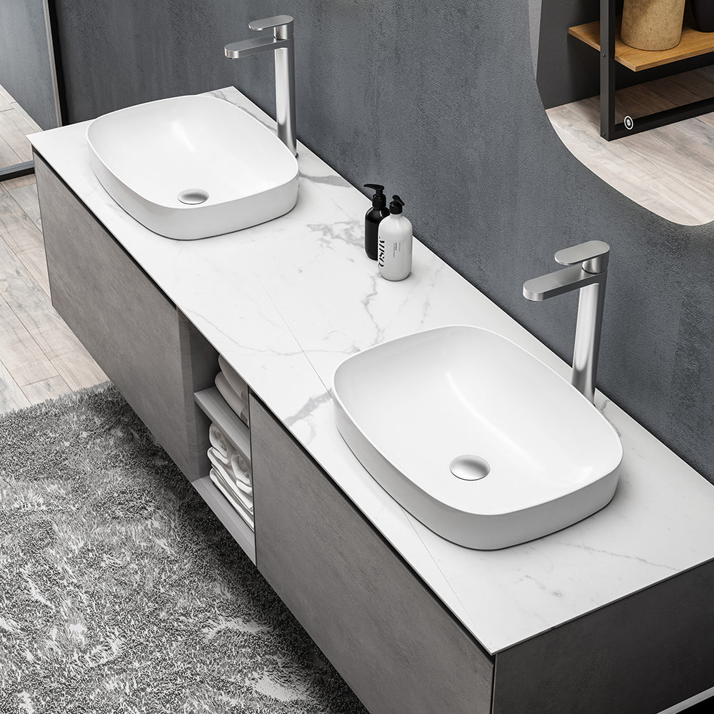 Tona INALCA 67-Inch Double Sink Floating Bathroom Vanity