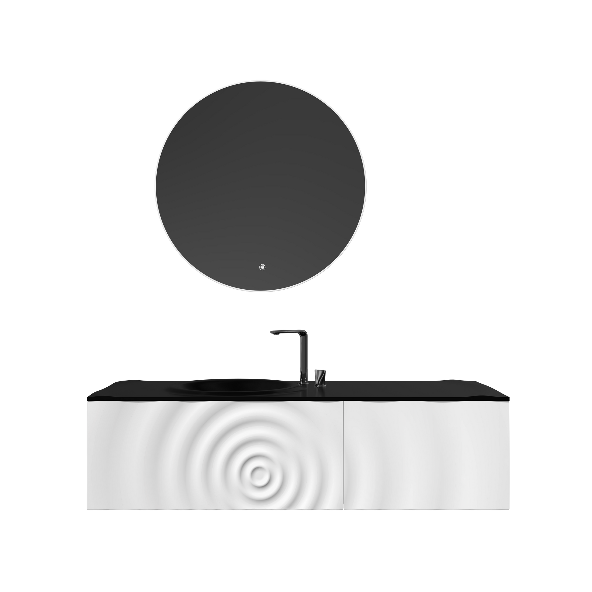 Tona Wave 53-Inch Floating Bathroom Vanity in White
