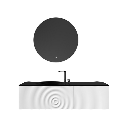 Tona Wave 53-Inch Floating Bathroom Vanity in White