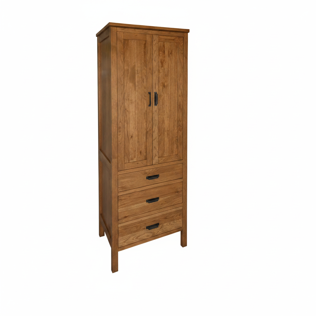 trusty-wood-california-27-linen-cabinet-with-two-doors-and-three-drawers OCS-112