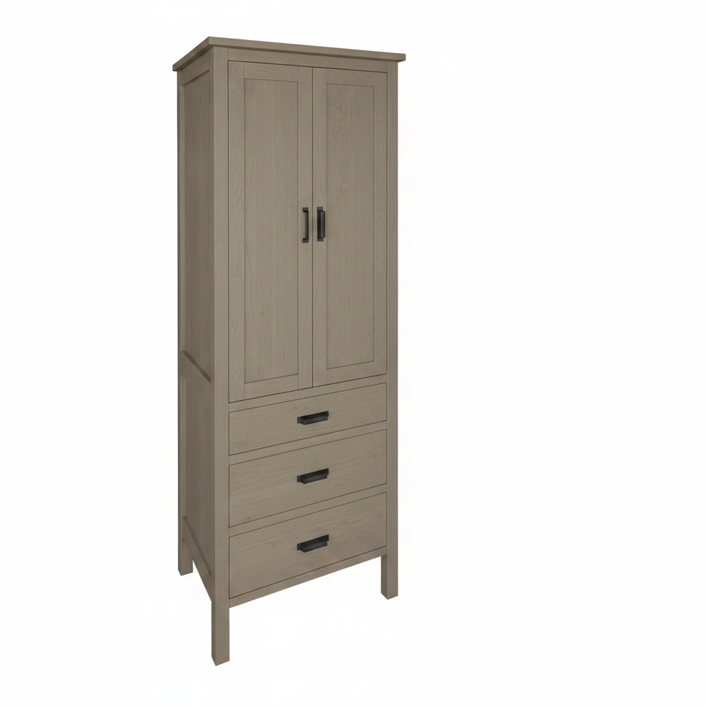 trusty-wood-california-27-linen-cabinet-with-two-doors-and-three-drawers OCS-132