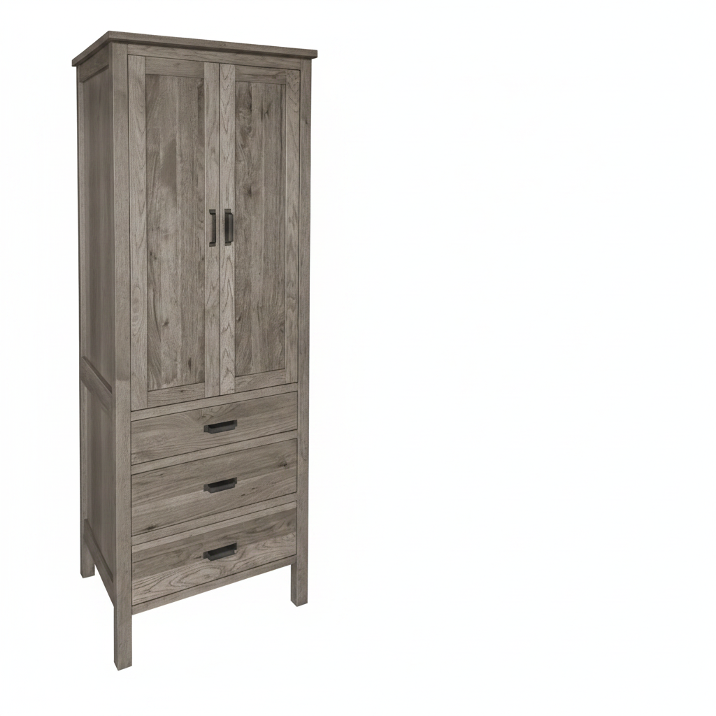 trusty-wood-california-27-linen-cabinet-with-two-doors-and-three-drawers OCS-135