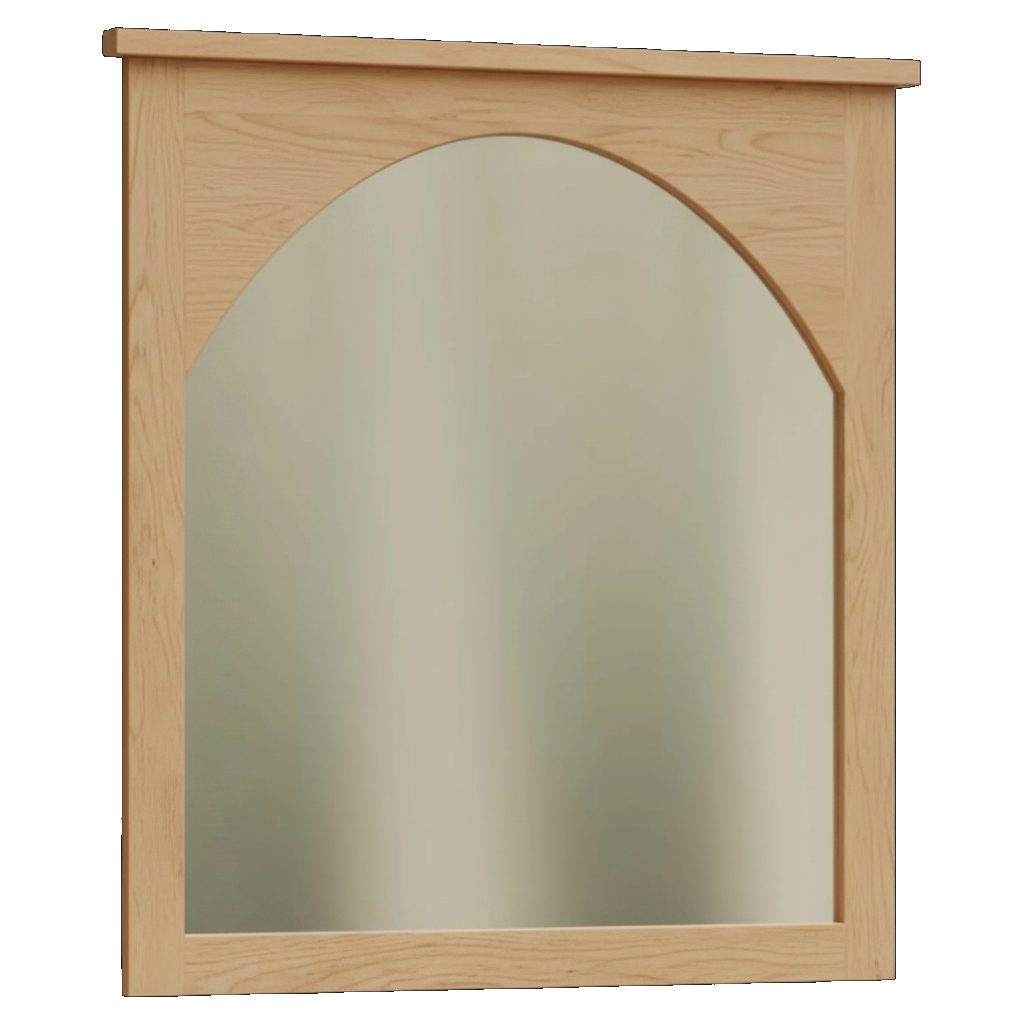 Trusty Wood Atlanta mirror rendered in Brown Maple finish, rendering, actual wood/finish may vary