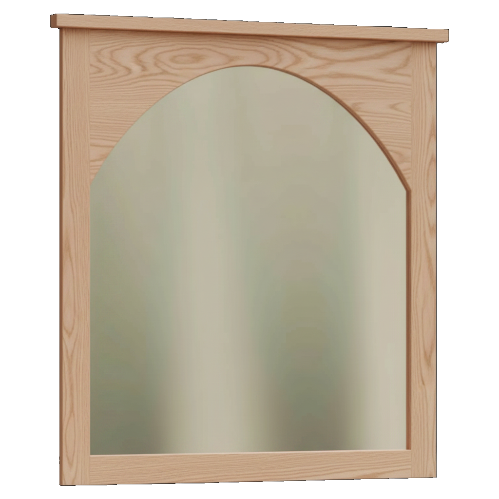Trusty Wood Atlanta mirror rendered in Red Oak finish, rendering, actual wood/finish may vary