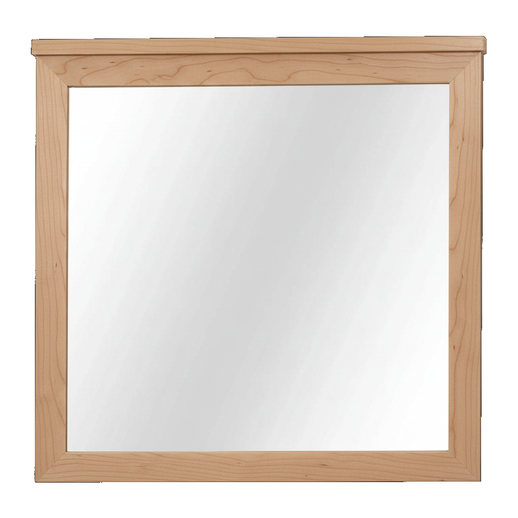 Trusty Wood Bolivar mirror rendered in Brown Maple finish, rendering, actual wood/finish may vary