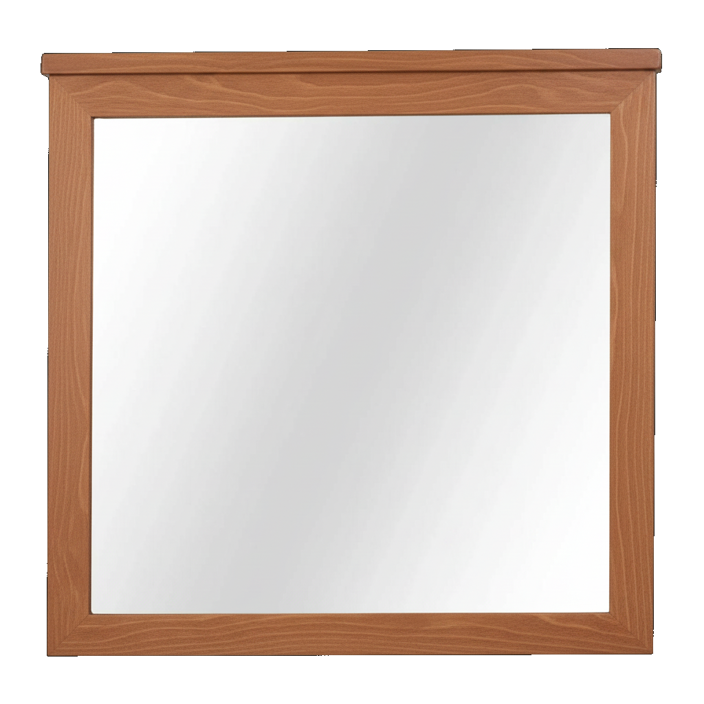 Trusty Wood Bolivar mirror rendered in Cherry finish, rendering, actual wood/finish may vary
