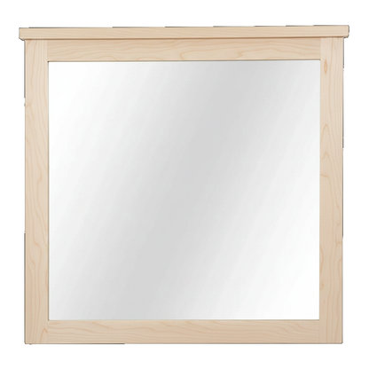 Trusty Wood Bolivar mirror rendered in Hard Maple finish, rendering, actual wood/finish may vary
