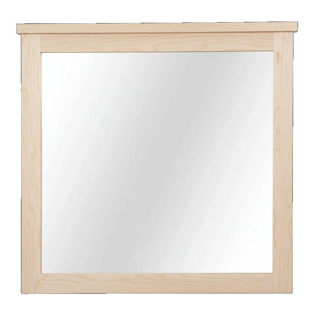 Trusty Wood Bolivar mirror rendered in Hard Maple finish, rendering, actual wood/finish may vary