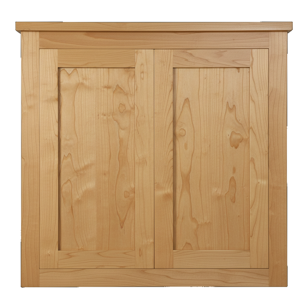 Trusty Wood Bolivar mirror rendered in Hickory finish, rendering, actual wood/finish may vary