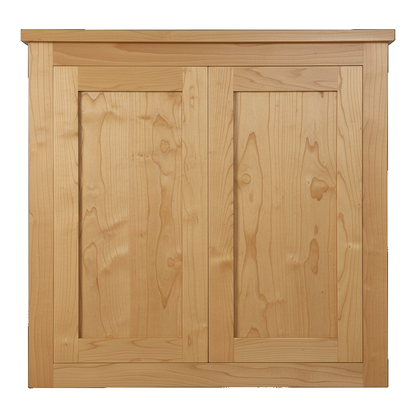 Trusty Wood Bolivar mirror rendered in Hickory finish, rendering, actual wood/finish may vary