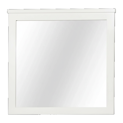 Trusty Wood Bolivar mirror rendered in Painted (white) finish, rendering, actual wood/finish may vary