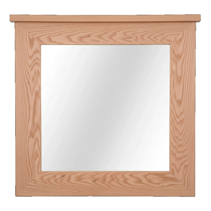 Trusty Wood Bolivar mirror rendered in Red Oak finish, rendering, actual wood/finish may vary