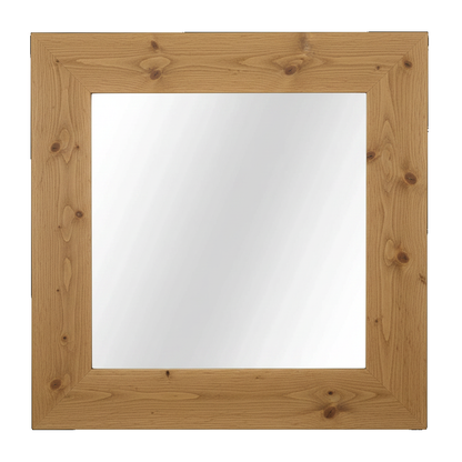 Trusty Wood Bolivar mirror rendered in Rustic White Oak finish, rendering, actual wood/finish may vary