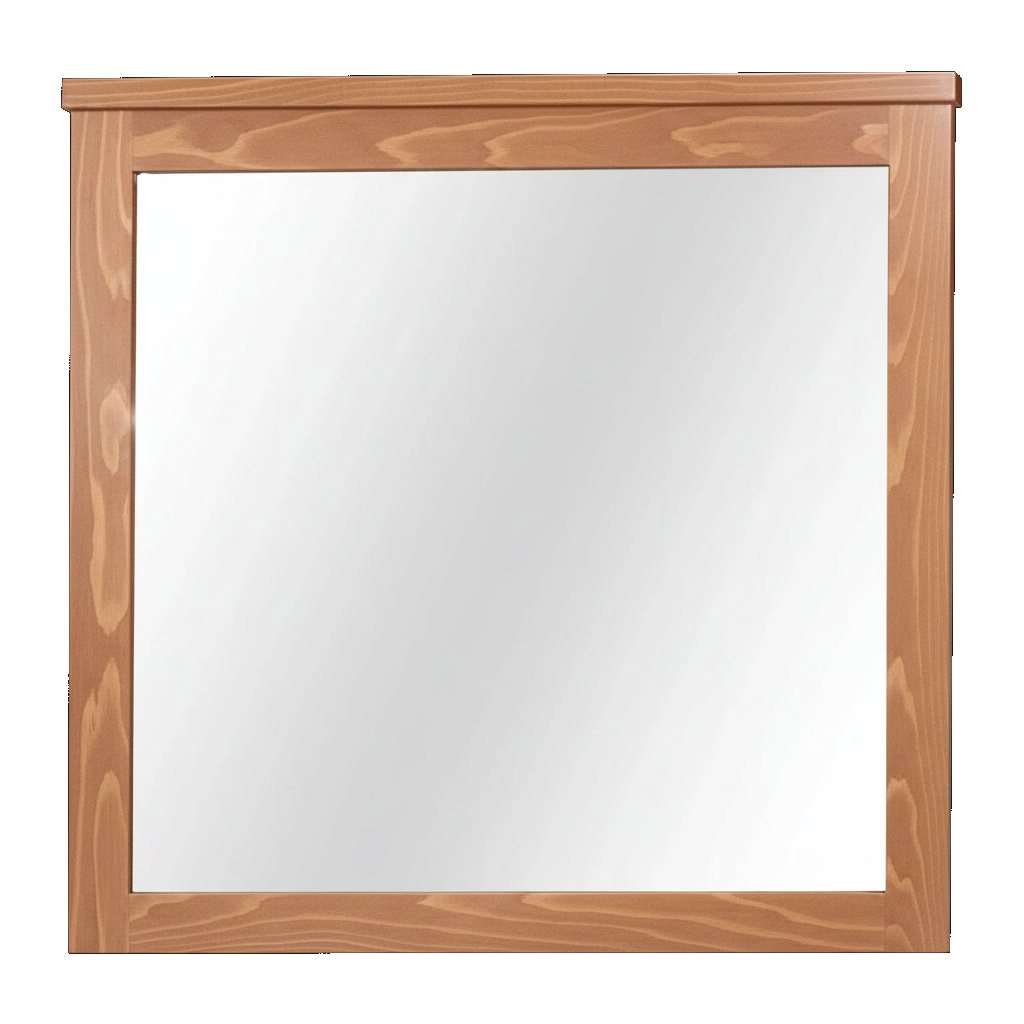 Trusty Wood Bolivar mirror rendered in Sap Cherry finish, rendering, actual wood/finish may vary
