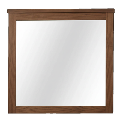 Trusty Wood Bolivar mirror rendered in Walnut finish, rendering, actual wood/finish may vary