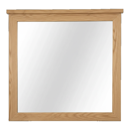Trusty Wood Bolivar mirror rendered in White Oak finish, rendering, actual wood/finish may vary