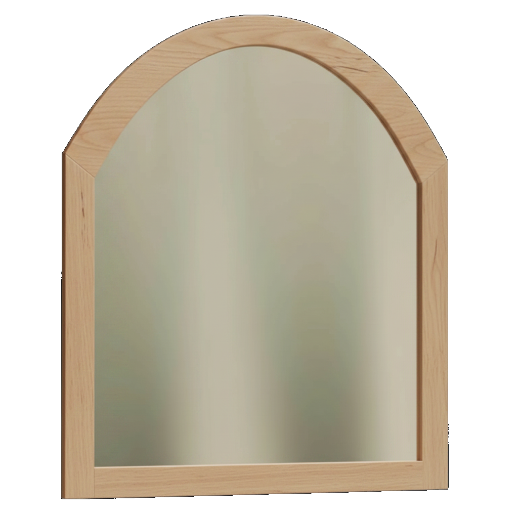 Trusty Wood Conway mirror rendered in Brown Maple finish, rendering, actual wood/finish may vary