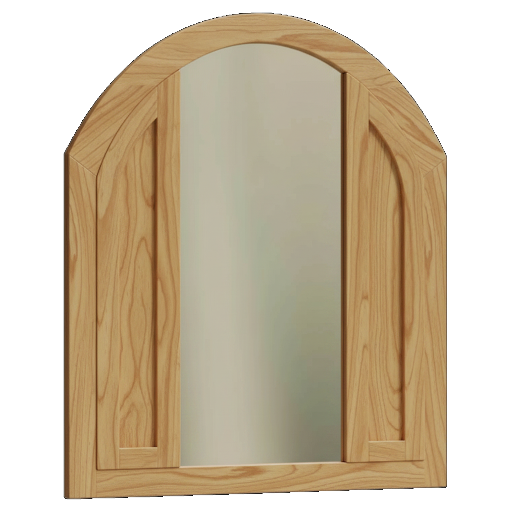 Trusty Wood Conway mirror rendered in Hickory finish, rendering, actual wood/finish may vary