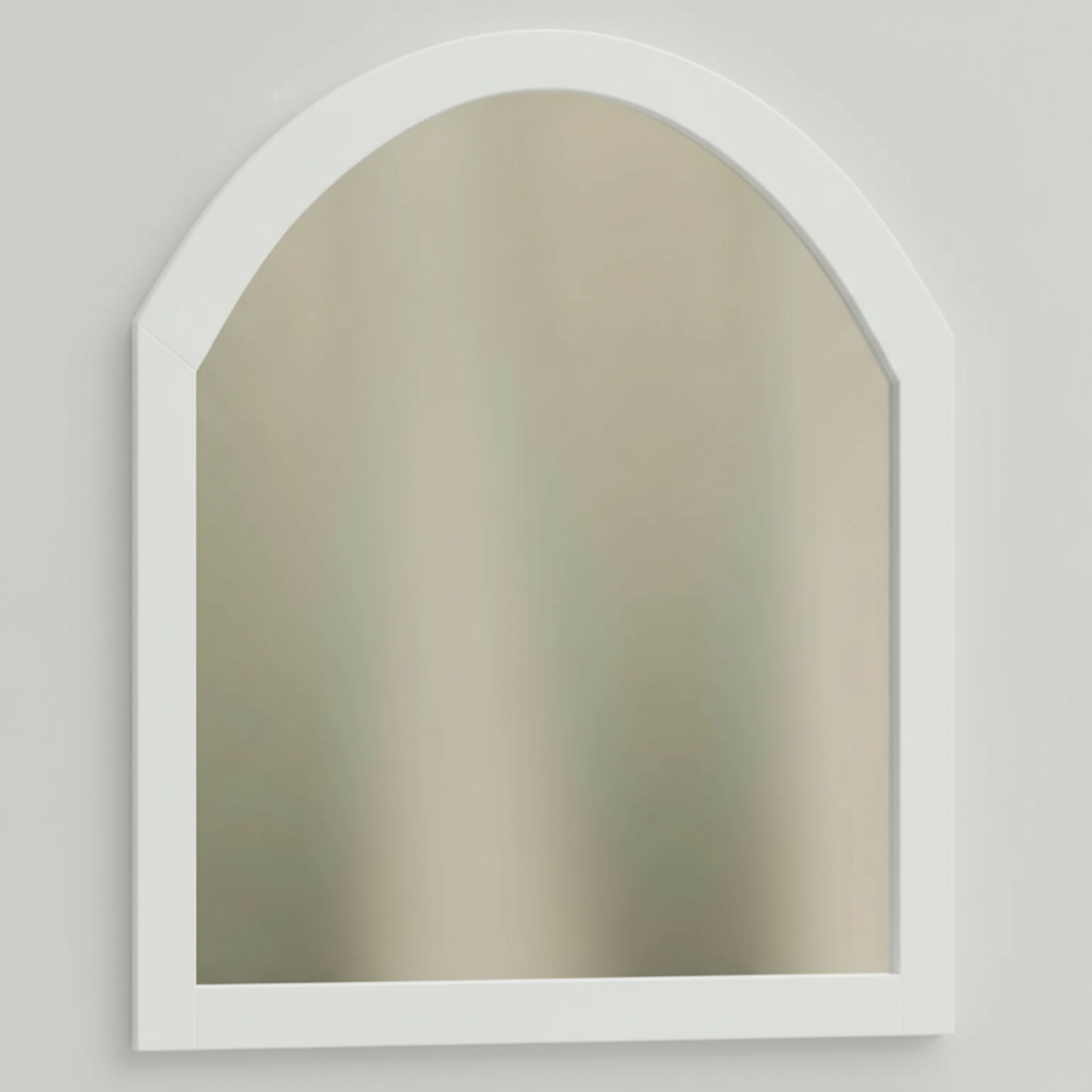 Trusty Wood Conway mirror rendered in Painted (white) finish, rendering, actual wood/finish may vary