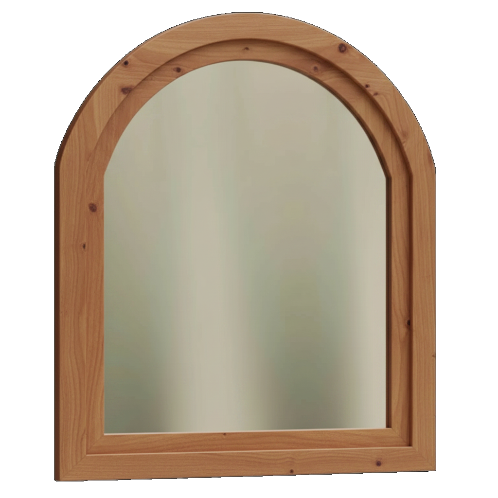 Trusty Wood Conway mirror rendered in Rustic Cherry finish, rendering, actual wood/finish may vary