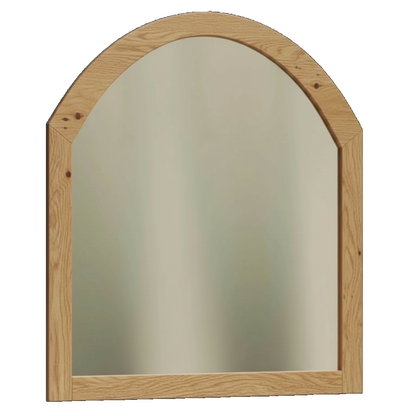 Trusty Wood Conway mirror rendered in Rustic White Oak finish, rendering, actual wood/finish may vary