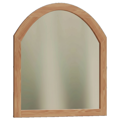 Trusty Wood Conway mirror rendered in Sap Cherry finish, rendering, actual wood/finish may vary