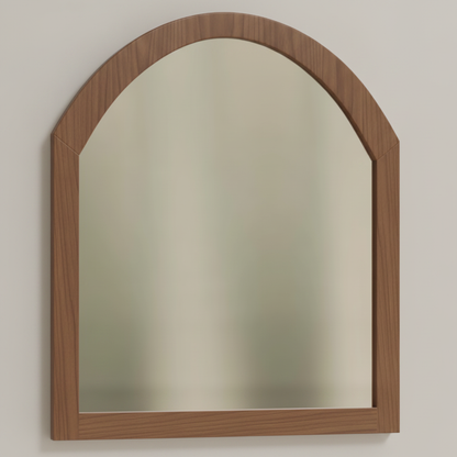 Trusty Wood Conway mirror rendered in Walnut finish, rendering, actual wood/finish may vary