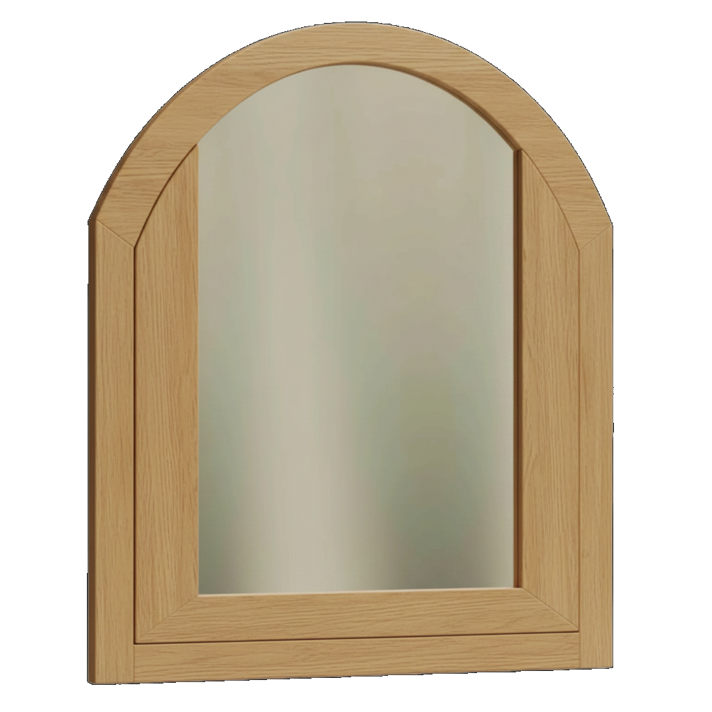 Trusty Wood Conway mirror rendered in White Oak finish, rendering, actual wood/finish may vary