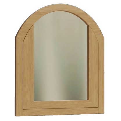 Trusty Wood Conway mirror rendered in White Oak finish, rendering, actual wood/finish may vary